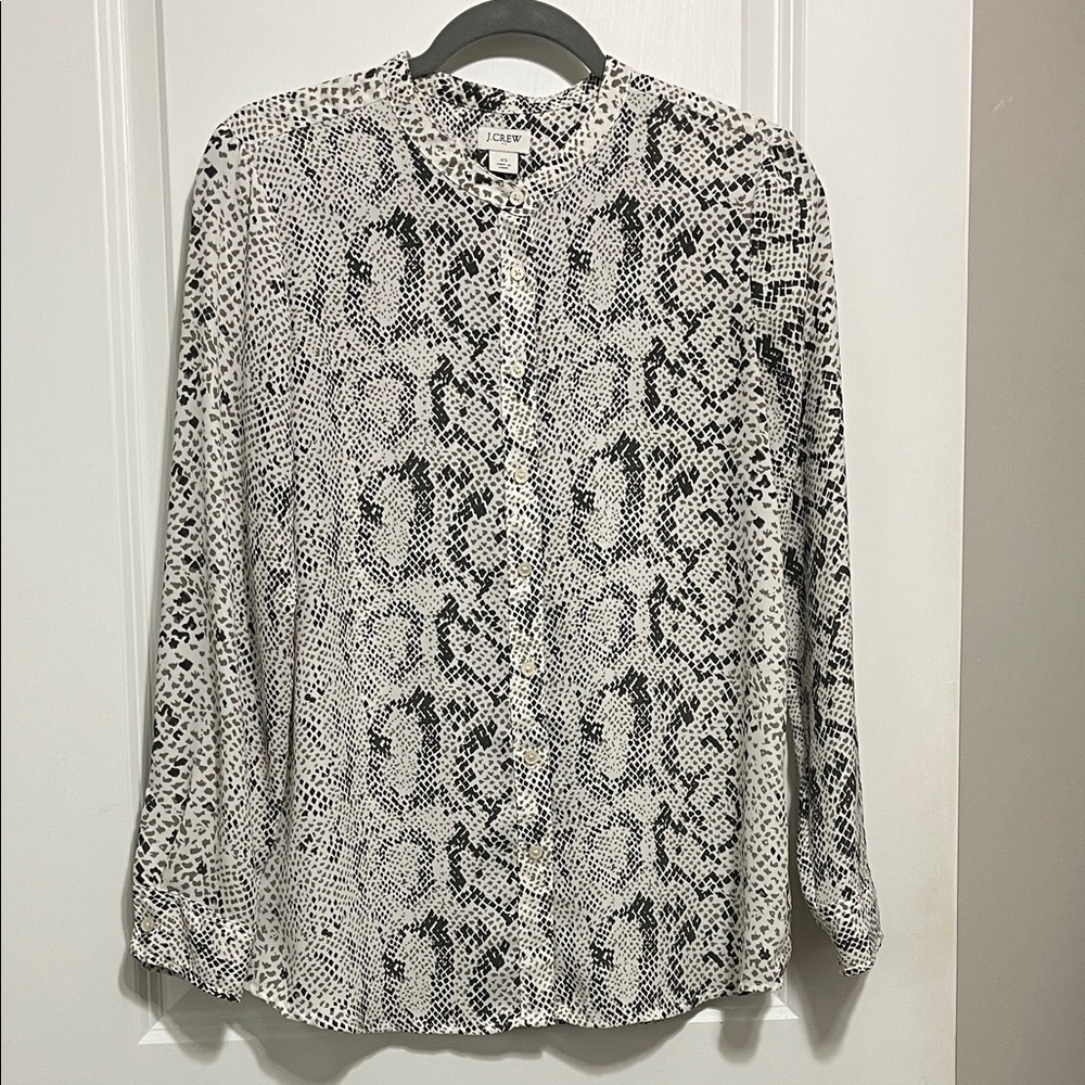 J. Crew Factory Snakeskin Button-up Top XS